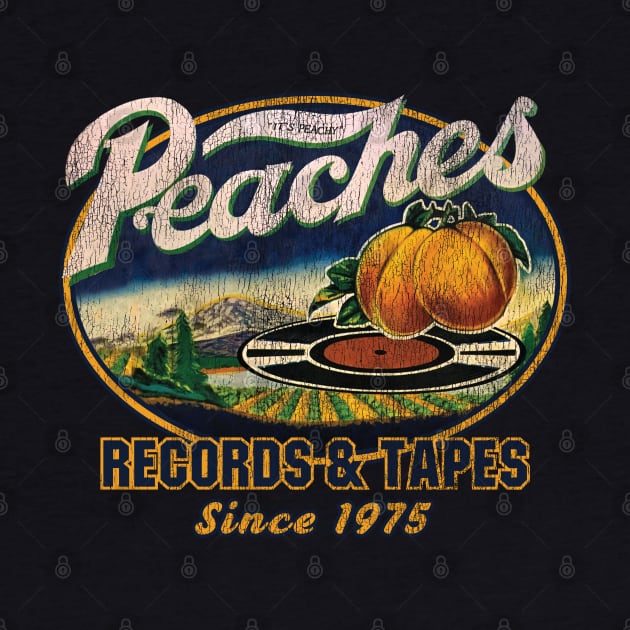 Peaches Records and Tapes Oval 1975 Worn Out by Alema Art